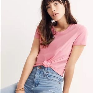 Madewell knot front tee XXS in pink